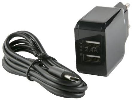Зарядное устройство сетевое Red Line NC-2.4A УТ000013632 2 USB, 2.4A, + кабель Type-C