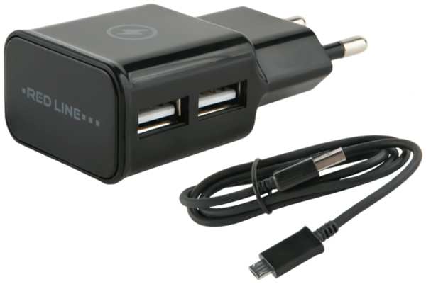 Зарядное устройство сетевое Red Line NT-2A УТ000013638 2 USB, 2.1A + кабель MicroUSB