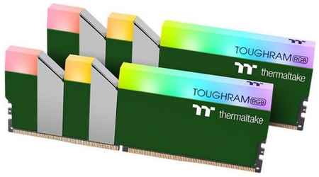 Модуль памяти DDR4 16GB (2*8GB) Thermaltake RG28D408GX2-3600C18A TOUGHRAM RGB green PC4-28800 3600MHz CL18 радиатор 1.35V RTL 969350673