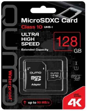 Карта памяти MicroSDXC 128GB Qumo QM128GMICSDXC10U1 Class 10 UHS-I + SD адаптер 969354441