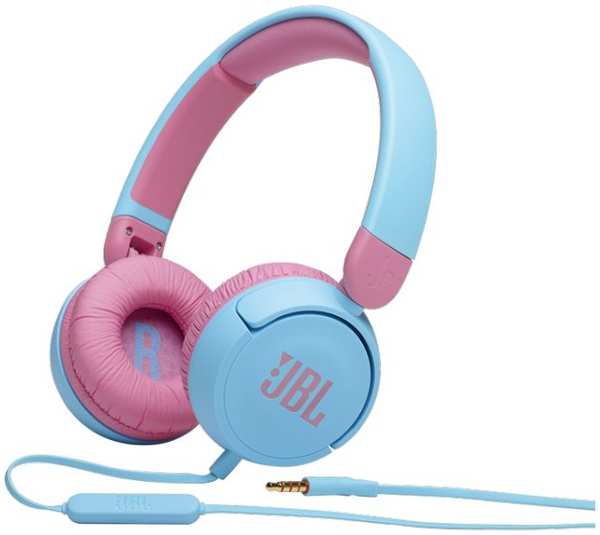 Наушники JBL Jr310 накладные с микрофоном детские, 1.0м, цвет голубой/розовый 969355552