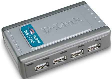 Разветвитель USB 2.0 D-link DUB-H4/E1A 4 downstream USB type A (female) ports, 1 upstream USB type A (male), support USB 1.1/2.0, fast charge mode 969355657
