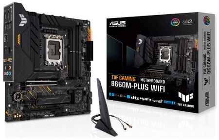 Материнская плата mATX ASUS TUF GAMING B660M-PLUS WIFI LGA1700, B660, 4*DDR5, DP, HDMI, 4*SATA 6Gb/s, RAID, 2*M.2 Audio, Glan, 5*USB 3.2, USB Type C