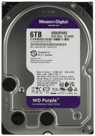 Жесткий диск 6TB SATA 6Gb/s Western Digital WD63PURZ WD Purple, 3.5″, 256MB, 5640rpm 969359513
