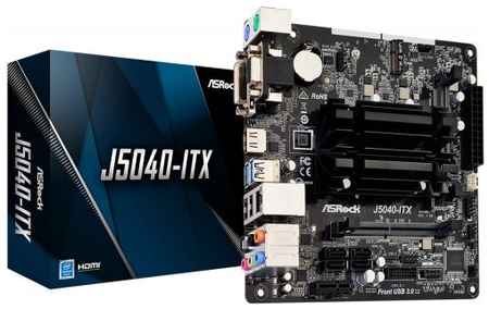 Материнская плата mini-ITX ASRock J5040-ITX (J5040, 2*SODIMM DDR4(2400), 4*SATA 6G, PCIE, 7.1CH, Glan, D-Sub, DVI-D, HDMI, 4*USB 3.2)
