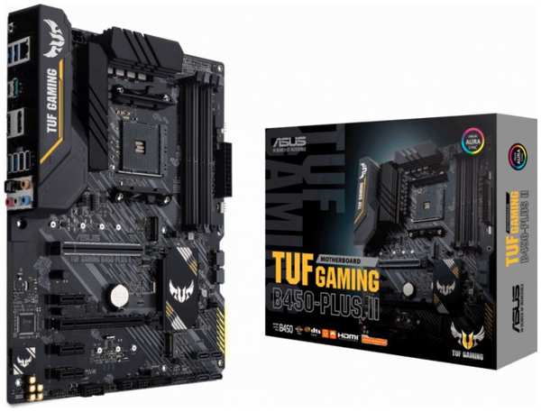 Материнская плата ATX ASUS TUF GAMING B450-PLUS II 90MB1650-M0EAY0 (AM4, AMD B450, 4*DDR4(4400), 4*SATA 6G RAID, 2*M.2, 5*PCIE, 7.1CH, Glan, HDMI, DP