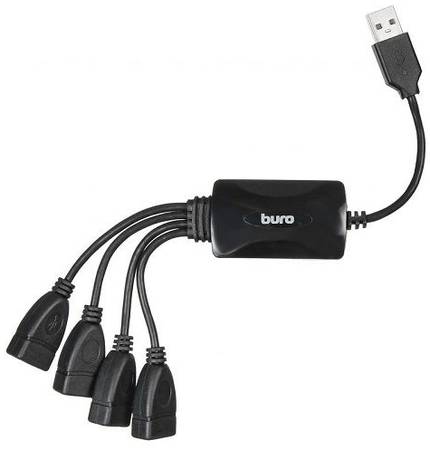Разветвитель USB 2.0 Buro BU-HUB4-0.3-U2.0-Splitter 4порт