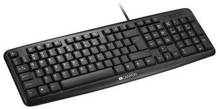 Клавиатура Canyon KB-1 CNE-CKEY01-RU , проводная, влагоотталкивающая, 104 клавиши, раскладка EN/RU