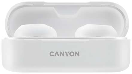 Наушники беспроводные Canyon TWS-1 CNE-CBTHS1W BT V5.0, Bluetrum AB5376A2, battery EarBud 45mAh*2+Charging Case 300mAh, cable length 0.3m