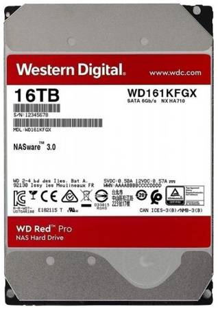 Жесткий диск 16TB SATA 6Gb/s Western Digital WD161KFGX WD Plus 3,5″ 7200RPM 512MB NAS