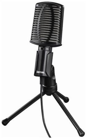 Микрофон HAMA 00139906 проводной, 2м, черный 969377878