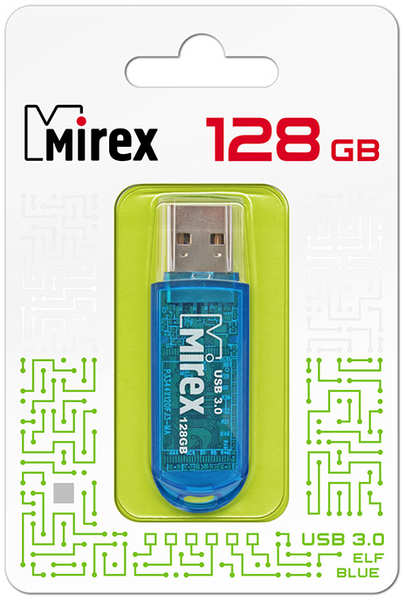 Накопитель USB 3.0 128GB Mirex ELF 13600-FM3BE128 cиний
