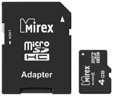 Карта памяти 4GB Mirex 13613-ADTMSD04 microSDHC Class 4 (SD адаптер) 969383570