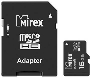 Карта памяти 16GB Mirex 13613-AD10SD16 microSDHC Class 10 (SD адаптер) 969383578