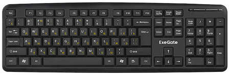 Клавиатура Exegate LY-331L USB, полноразмерная, 104кл., Enter большой, длина кабеля 2м, черная, Color box 969383655