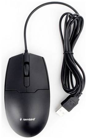 Мышь Gembird MOP-425 USB, черный, 2кн.+колесо-кнопка, 1000 DPI, кабель 1.8м 969387452