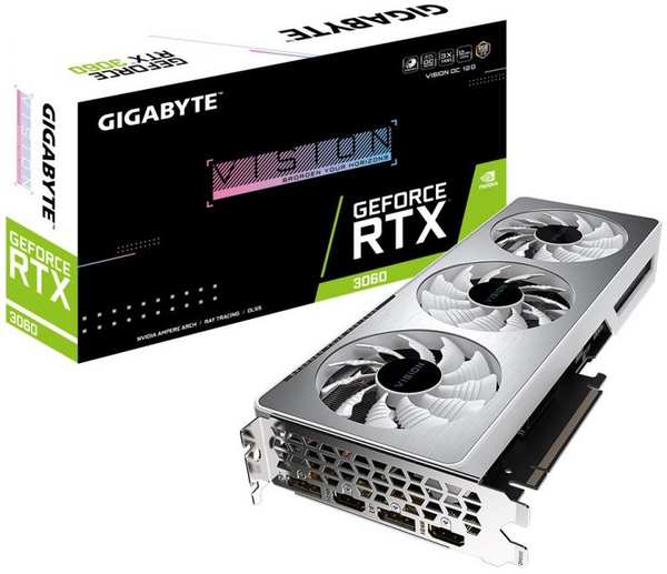 Видеокарта PCI-E GIGABYTE GeForce RTX 3060 VISION OC (GV-N3060VISION OC-12GD 2.0) 12GB GDDR6 192bit 8nm 1320/15000MHz 2*HDMI/2*DP RTL