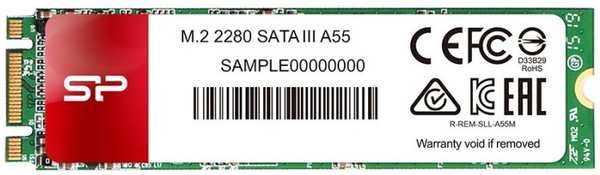 Накопитель SSD M.2 2280 Silicon Power SP512GBSS3A55M28 A55 512GB SATA 6GB/s 560/530MB/s MTBF 1.5M 969392617