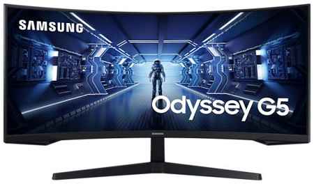 Монитор 34″ Samsung Odyssey G5 LC34G55TWWIXCI VA LED изогнутый 21:9 3440x1440 1ms 2500:1 250cd 178/178 2*HDMI DP 165Hz AMD FreeSync Premium HDR10 Tilt
