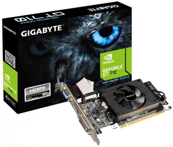 Видеокарта PCI-E GIGABYTE GeForce GT 710 (GV-N710D3-2GL 2.0) 2GB DDR3 64bit 28nm 954/1600MHz DVI-D/HDMI/D-Sub 969396385