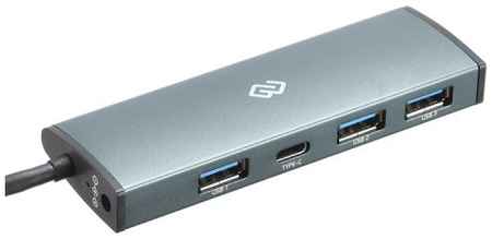 Разветвитель USB 3.1 Digma HUB-3U3.0С-UC-G 3*USB 3.0, USB Type-C, серый 969396439