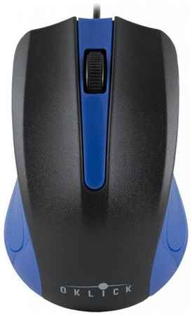 Мышь Oklick 225M 288233 черный/синий оптическая (1200dpi) USB (3but) 969396440