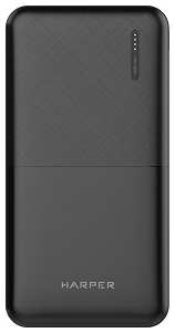 Аккумулятор внешний Harper PB-10011 BLACK 10000mAh, тип батареи Li-Pol, выход 2*USB: 5V/1A и 5V/2,1A, LED индикатор 969397395
