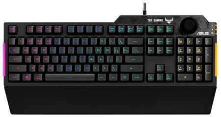 Клавиатура ASUS TUF Gaming K1 90MP01X0-BKRA00 игровая, мембранная, RGB подсветка, USB, регулятор громкости 969397965