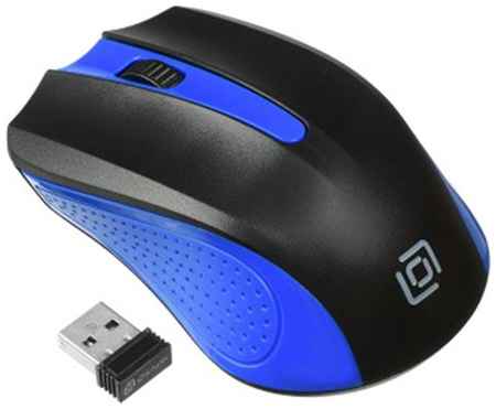 Мышь Oklick 485MW 997826 черный/синий оптическая (1000dpi) беспроводная USB для ноутбука (3but) 969398500