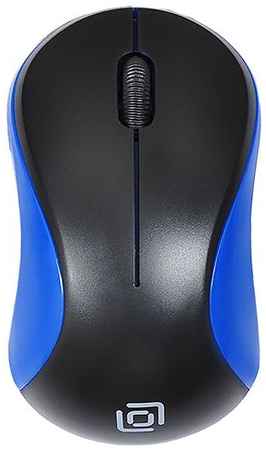 Мышь Oklick 605SW 384109 черный/синий оптическая (1200dpi) беспроводная USB для ноутбука (3but) 969398538