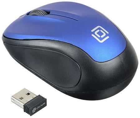 Мышь Oklick 665MW черный/синий оптическая (1000dpi) беспроводная USB для ноутбука (4but) (1025132) 969398554