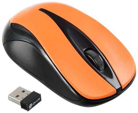 Мышь Oklick 675MW 1025920 черный/оранжевый оптическая (800dpi) беспроводная USB для ноутбука (3but) 969398558