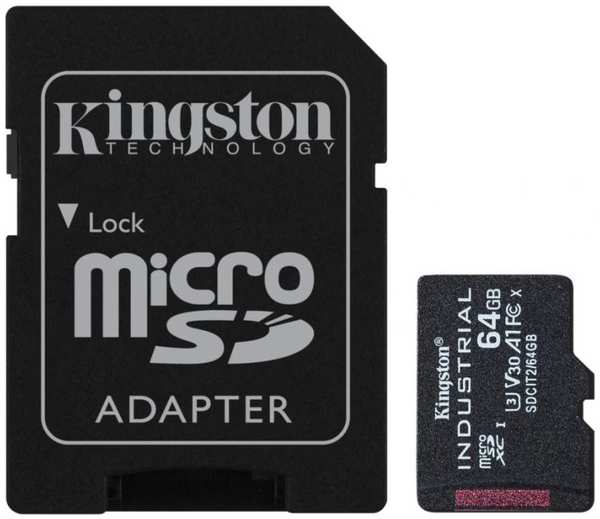 Промышленная карта памяти MicroSDXC 64Gb Kingston SDCIT2/64GB class10 UHS-I industrial с адаптером 969399122