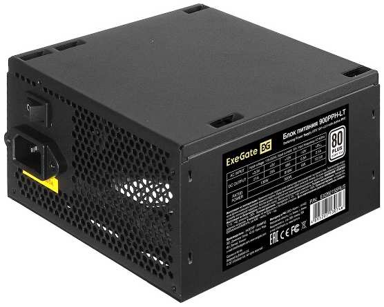 Блок питания ATX Exegate EX292155RUS-S 900W, APFC, 80 PLUS, 120mm fan, кабель 220V с защитой от выдергивания 969500964