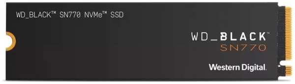 Накопитель SSD M.2 2280 Western Digital WDS100T3X0E WD_BLACK SN770 NVMe 3DTLC 1TB PCIe Gen4 x4 5150/4850MB/s IOPS 650K/800K 1200 TBW