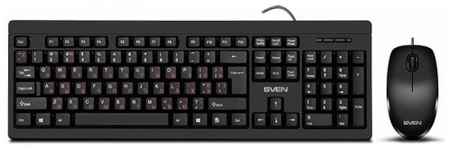 Клавиатура и мышь Sven KB-S320C SV-020613 клавиатура: чёрная, 104кл, кабель 1.5м, мышь: чёрная, 3кл, 1000dpi, кабель 1.5 969502692