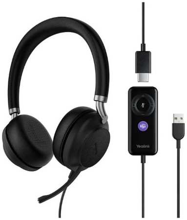Гарнитура Yealink UH38 Dual Teams-BAT гибридная, USB/Bluetooth, HD звук, шумоподавление, LED-индикатор, черная 969504455