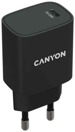 Зарядное устройство сетевое Canyon CNE-CHA20B05 PD 20Вт, USB-C, защита от перегрузки, перегрева, перенапряжения, черный 969504664