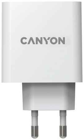 Зарядное устройство сетевое Canyon H-65 CND-CHA65W01 GAN 65W USB-C, USB-A, белый 969504674