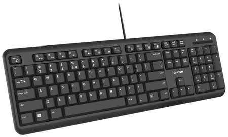 Клавиатура Canyon HKB-20 CNS-HKB02-RU тихие переключатели,105 кн., 1.8 м., черный 969504857