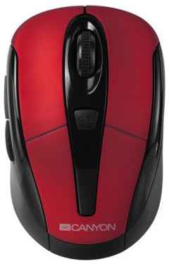 Мышь Wireless Canyon MSO-W6 CNR-MSOW06R 2.4 Гц, DPI 800/1000/1600, 6 кнопок, черно-красная