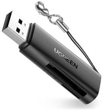Карт-ридер UGREEN 60722 USB3.0, TF/SD, черный