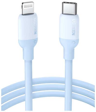 Кабель интерфейсный UGREEN 20313 USB-C to Lightning, 1 м, синий