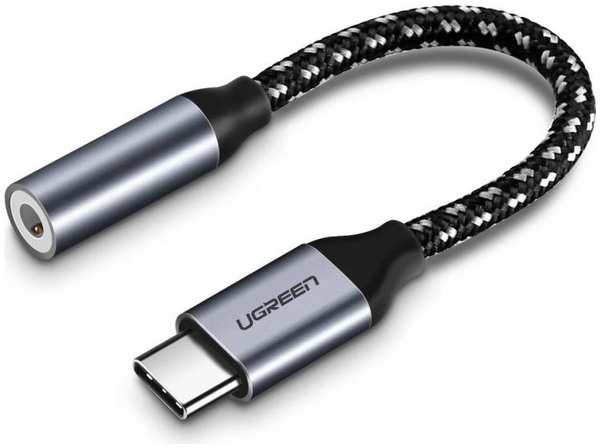 Переходник UGREEN 30632 USB Type C to 3.5mm, 10 см, серый 969511895
