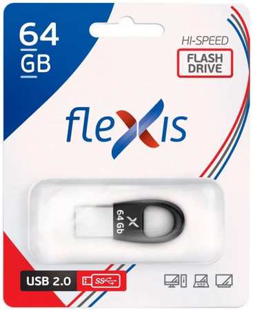 Накопитель USB 2.0 64GB Flexis RB-102 чёрный 969512485