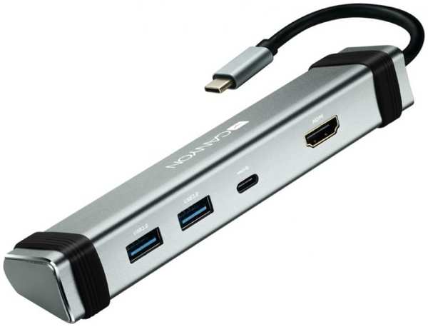 Док-станция Canyon DS-3 CNS-TDS03DG USB Type-C, 2*USB 3.0 Type-A, USB Type-C, серый 969515510