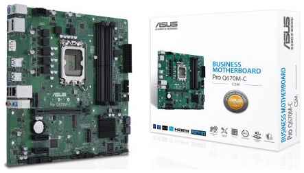 Материнская плата mATX ASUS Pro Q670M-C-CSM (LGA1700, Q670, 4*DDR5(4800), 6*SATA 6Gb/s, 2*M.2, 3*PCIE, Glan, 7.1CH, 4*USB 3.2, 2*DP, HDMI)