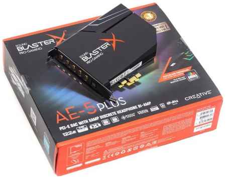 Звуковая карта PCI-E Creative BlasterX AE-5 Plus 70SB174000003 5.1/32bit/384 кГц/122дБ/BlasterX Acoustic Engine Ret 969524245