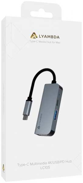 Разветвитель Lyambda LC105 Type-C 3 в 1 4K/USB/PD Hub 969532552