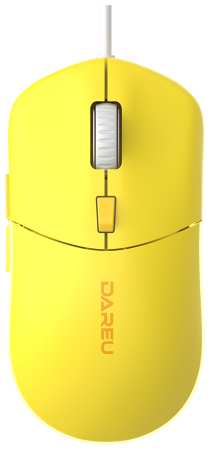Мышь Dareu LM121 желтая, DPI 800/1600/2400/6400, RGB, 1,8м